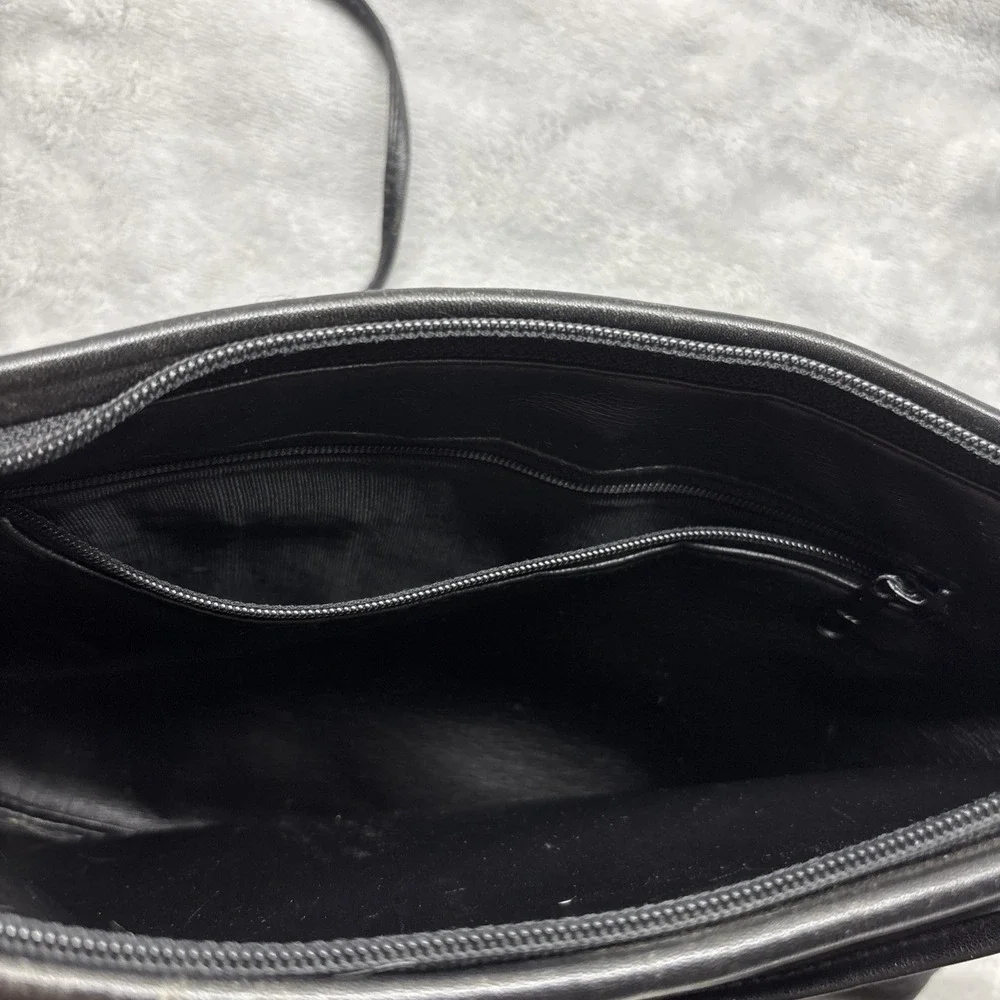 Giani Bernini Purse Medium Black Crossbody Handbag Zip Rectangle